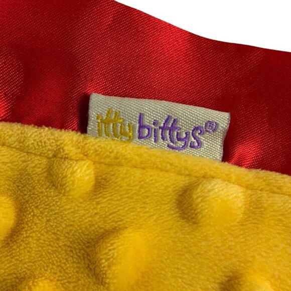 Itty Bittys Disney Winnie The Pooh Plush Lovey Security Blanket Yellow Red Minky - Picture 9 of 11